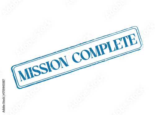 Mission Complete Rubber Stamp Seal with an Outline and Text