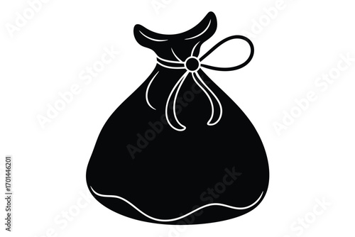 santa toy bag silhouette vector art icon