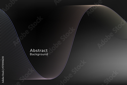 Abstract Gradient Wave Lines on Dark Background – Modern Minimalist Design