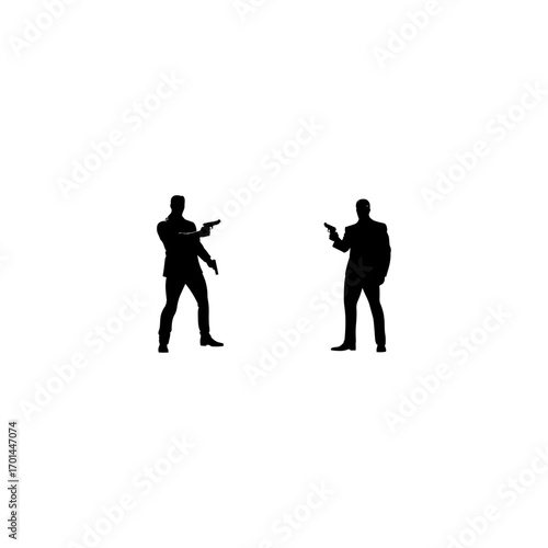 Mafia silhouette vector set 
