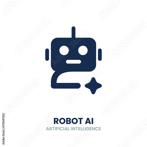 Robot ai icon. machine, bot, digital, smart, automation, cyber, intelligence, humanoid. Vector Icon Illustration