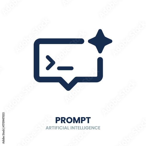 Prompt icon. command, input, text, ai, generate, query, instruction, request, response. Vector Icon Illustration