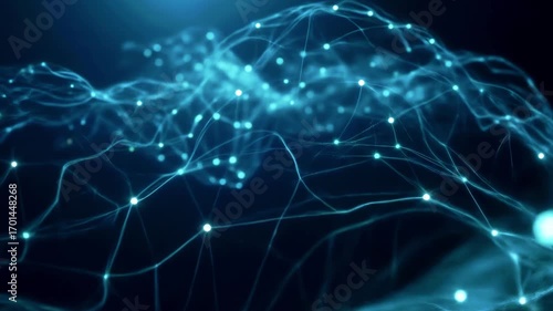 Wallpaper Mural Abstract representation of flowing digital data streams with glowing particles in a dark background Torontodigital.ca