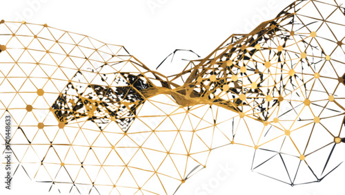 Abstract gold network structure background for technology and science presentation