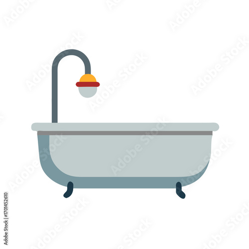 Simple bathtub with showerhead
