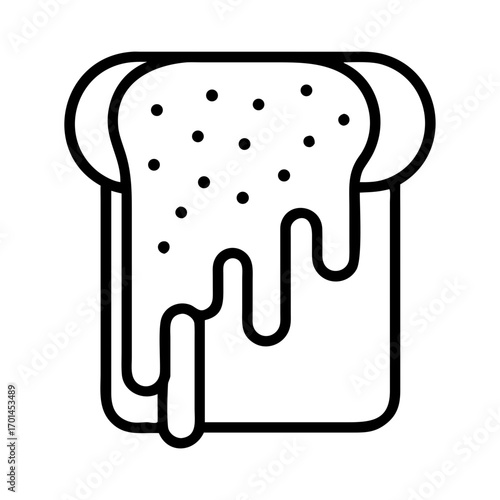 Toast with melting honey , healthy breakfast 