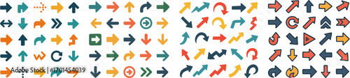A vibrant collection of various arrow icons for UI/UX.