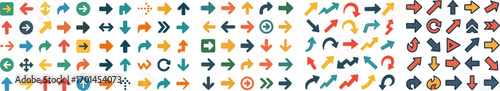 Diverse vector arrow icons for UI, UX, and navigation.