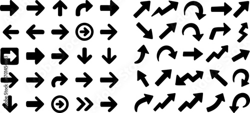 Various black arrow icons for UI/UX navigation.