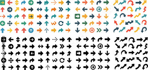 Modern UI/UX arrow icon set for web and app design.
