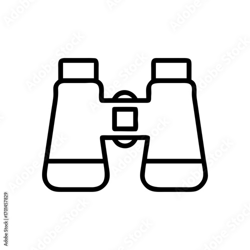 Vector line icon of binoculars for observation, discovery, and exploration