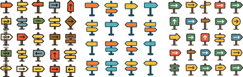 Collection of Colorful Directional Signs 1.