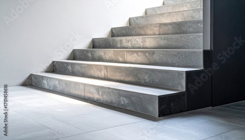 Modern Grey Concrete Steps with Subtle Gradient