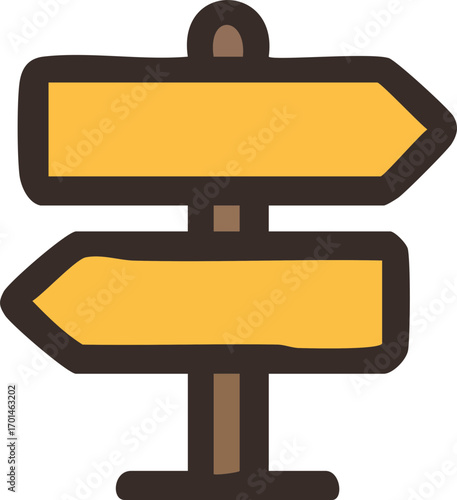 Simple graphic of a two-way sign showing choices.