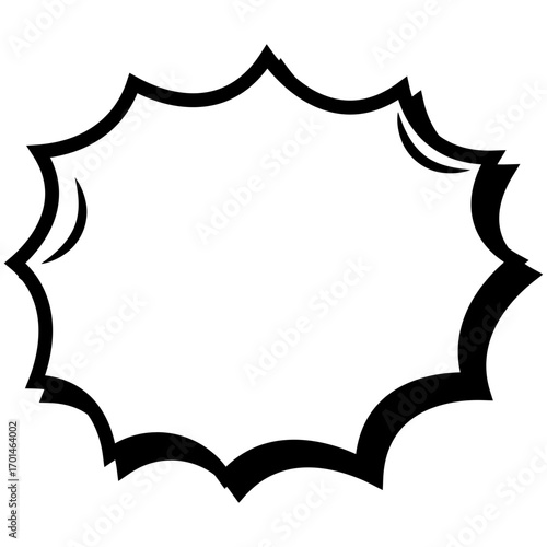 Retro empty comic speech bubble. Vector Illustration