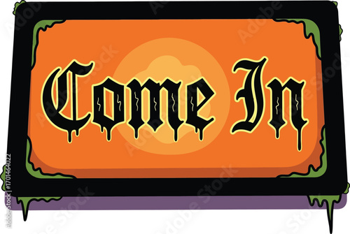 Vector of vector art of come in sign