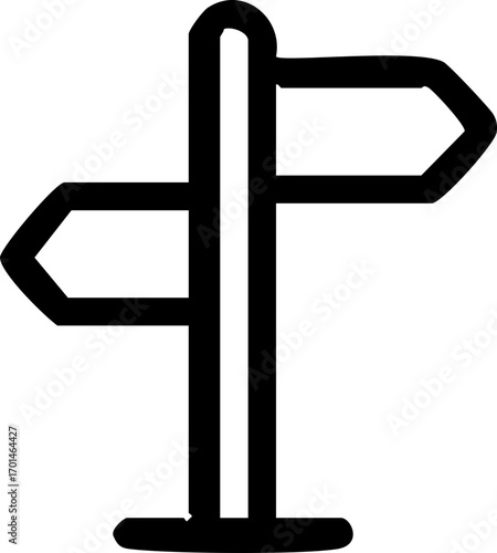 Icon representing decision, path, and choice, minimal style.
