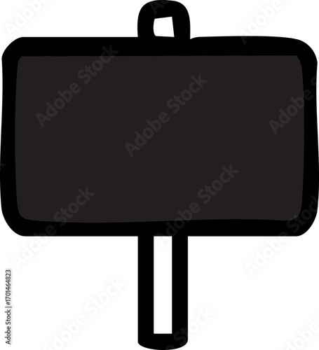 Simple black outline signpost for custom text or info.