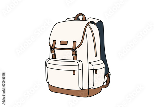 Stylish canvas backpack with faux leather accents for everyday adventures and travel