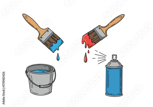 Painting tools and supplies for home improvement and creative projects