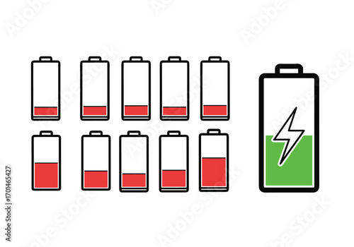Visualizing battery power levels and energy charging status