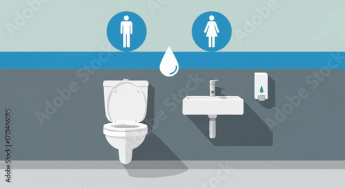 “Flat Vector Illustration of Clean Toilet and Sanitation Awareness – World Toilet Day”