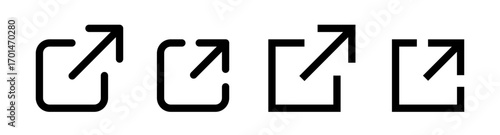 External link icons. Web chain open link to attached website. External link icon vector sign.
