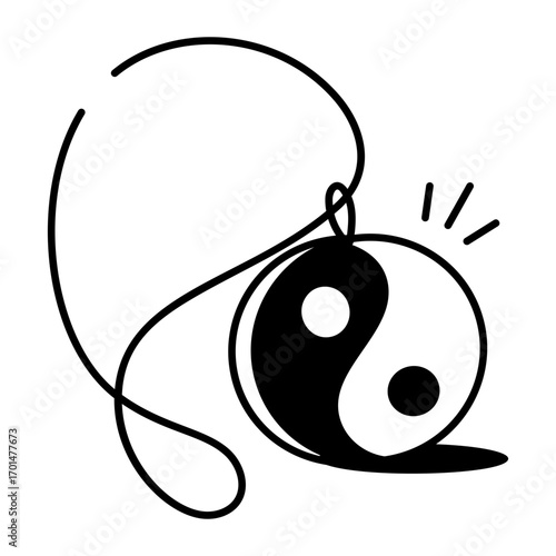 A hand drawn style icon representing yin yang
