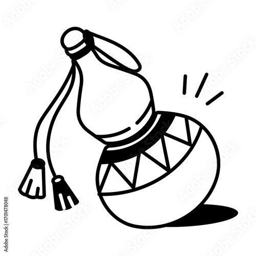 A sketchy style icon depicting gourd flask
