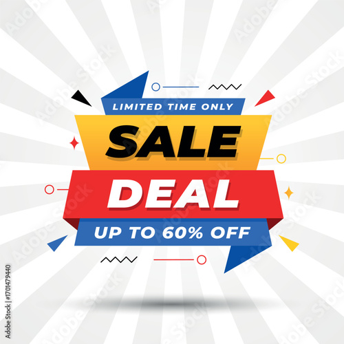 sale deal banner design with 60% sale discount