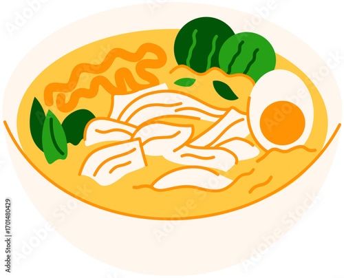 Simple Illustration of Indonesia Traditional Food Soto