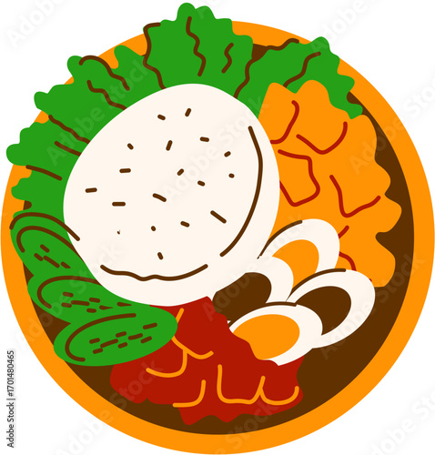 Illustration of Indonesia Traditional Food Gudeg