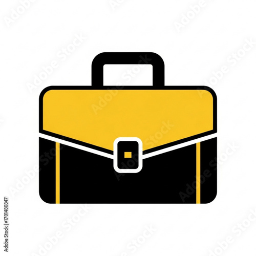 Vector art of yellow and black briefcase