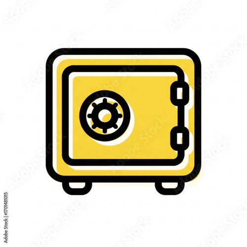 Vector art of yellow safe