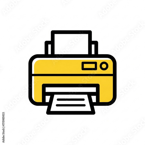 Vector art of yellow printer icon