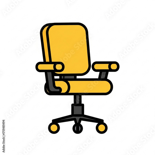 Vector art of yellow office chair