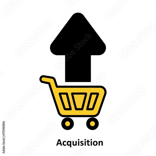 Vector art of shopping cart with upward arrow