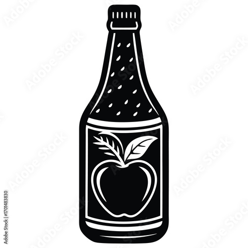 bottle of cider vector silhouette design