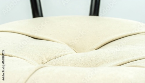 Creamy Ivory Boucle Chair Upholstery Closeup