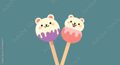 Adorable cartoon animal popsicles with sweet frosting delightful treats for a sunny day