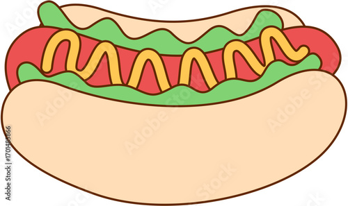 Hot Dog Simple Illustration