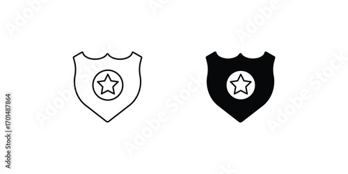Police icon with white background vector stock illustration