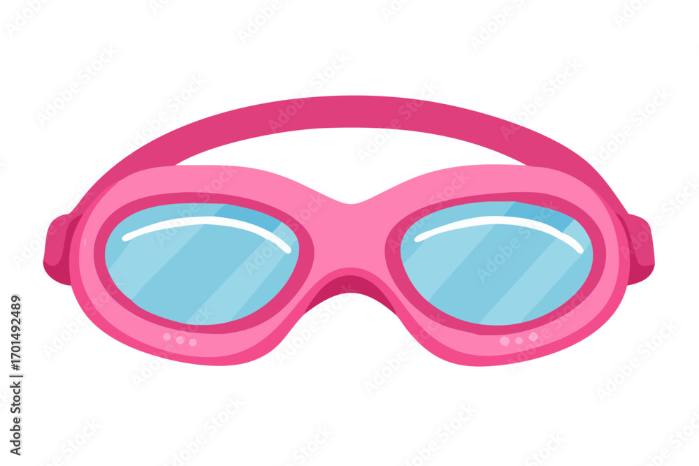 Fototapeta premium Pink swimming goggles with blue lenses