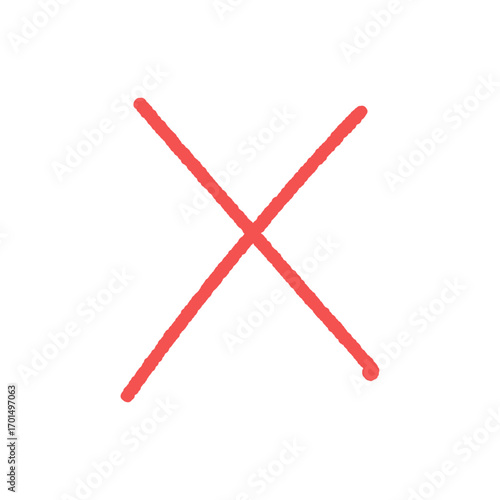 手書きの赤いバツやＸの文字 - シンプルな不正解の記号･ばってん･クロスマークのデザイン素材