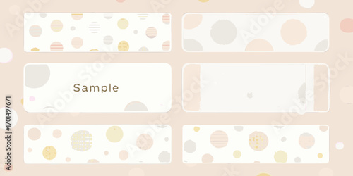 Soft pastel circle pattern background with copy space and sample text boxes