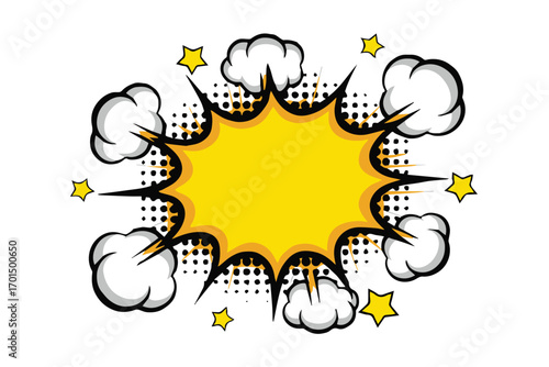 explosive burst graphic vector eps ai png transparent pop art style design element for web and print use