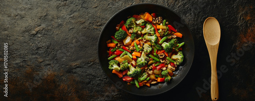 Colorful Stir-Fried Vegetables in a Pan