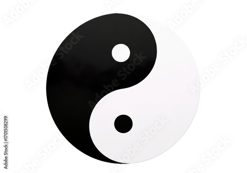 3D Render of a Yin Yang Symbol on a Gray Background