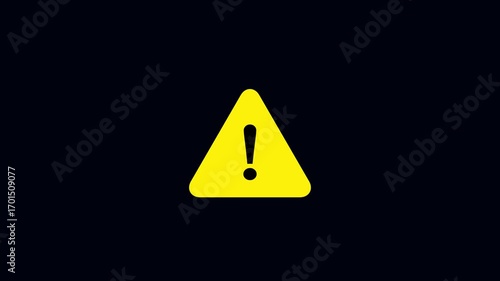 warning attention white color animation icon signal alert risk safety danger road warning sign sign symbol animated on background.