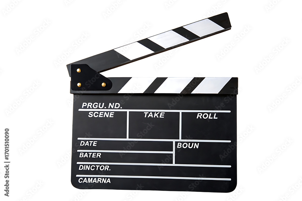 Obraz premium Movie Clapboard Black, isolated on transparent background